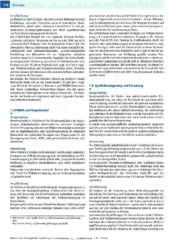 Vorschauseite 4: Europäische Empfehlungen zur Palliativversorgung und Hospizarbeit und ihre Umsetzung in Deutschland