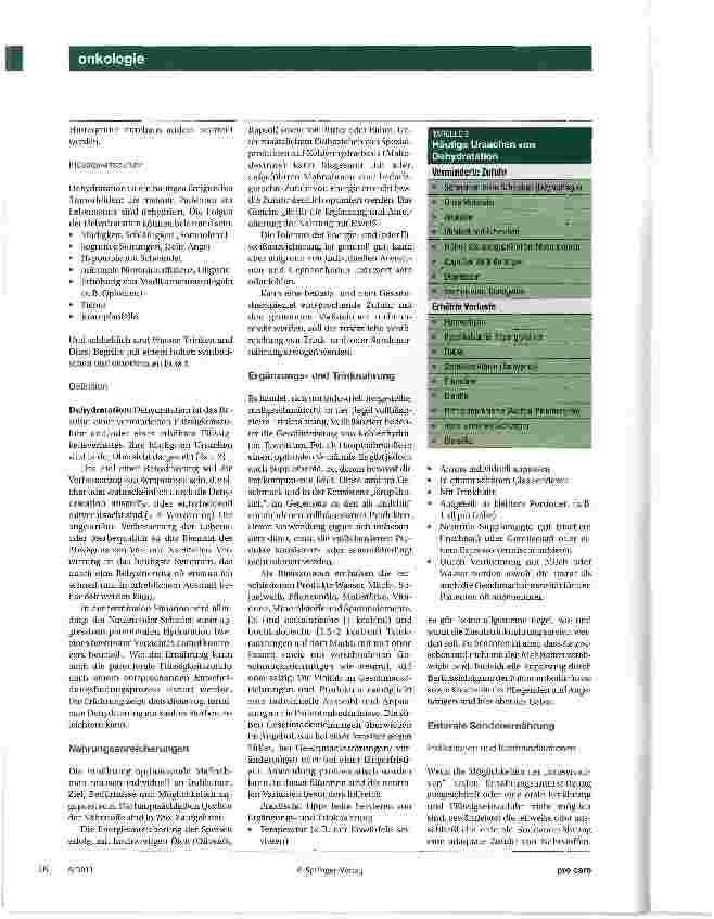 Vorschauseite 3: Beitrag zur Verbesserung der Prognose Spezielle Situationen in der Ernährung krebskranker Patienten