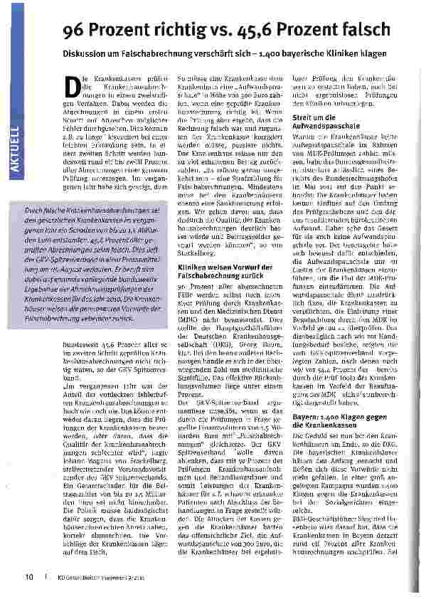 Vorschauseite 1: 96 Prozent richtig vs. 45,6 Prozent falsch