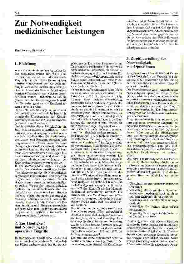 Vorschauseite 1: Zur Notwendigkeit medizinischer Leistungen