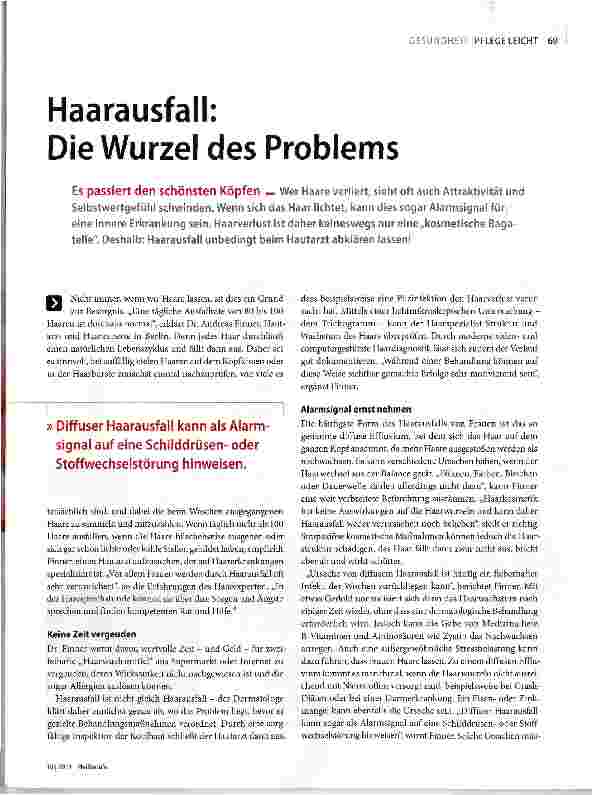 Vorschauseite 2: Haarausfall:Die Wurzel des Problems