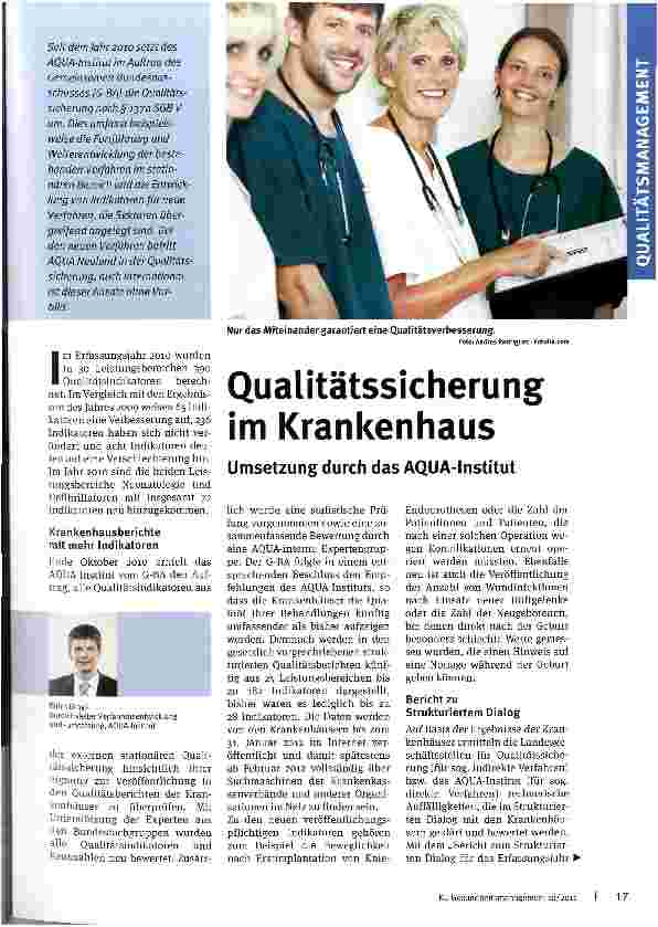 Vorschauseite 1: Qualitätssicherung im Krankenhaus