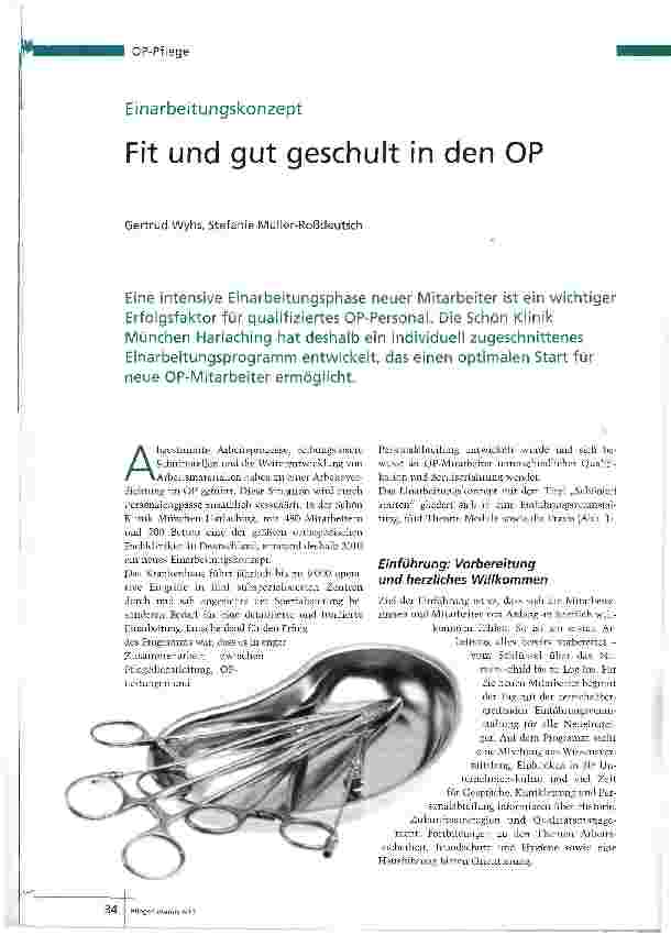 Vorschauseite 1: Fit und gut geschult in den OP