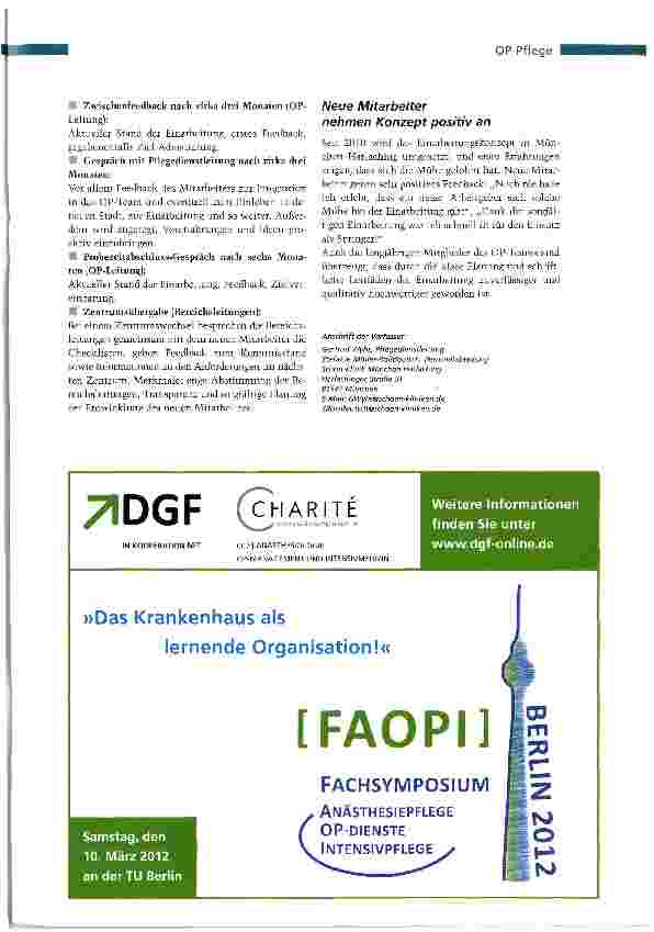 Vorschauseite 4: Fit und gut geschult in den OP