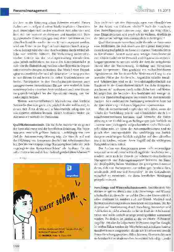 Vorschauseite 3: Autonomie von Ärzten - Chancen und Grenzen bei angestellten Ärzten