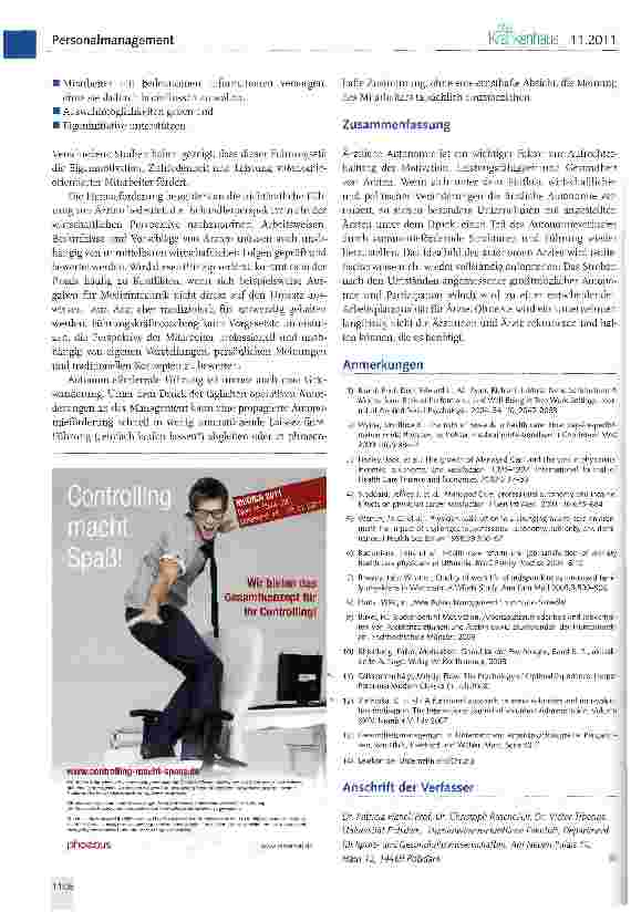 Vorschauseite 6: Autonomie von Ärzten - Chancen und Grenzen bei angestellten Ärzten