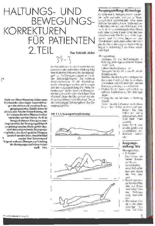 Vorschauseite 1: Haltungsund Bewegungskorrekturen für Patienten - 2. Teil