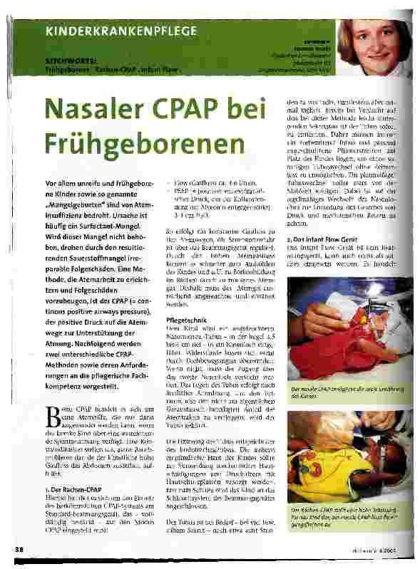 Vorschauseite 1: Nasaler CPAP bei Frühgeborenen