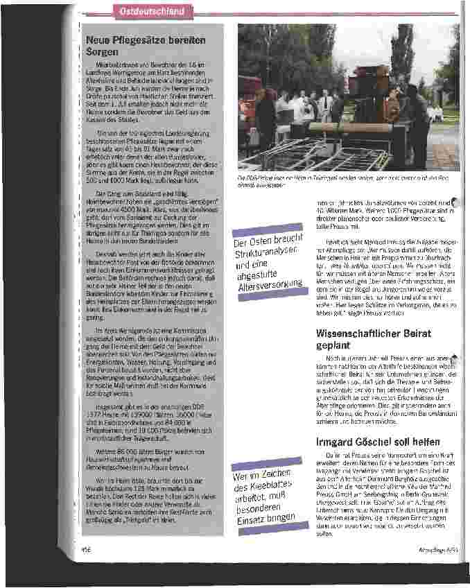 Vorschauseite 4: Millionen sinnlos verballert - Berliner Unternehmen mahnt sinnvollere Vergabe von Mitteln bei der Sanierung der Altenhilfe. .. an