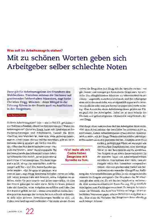 Vorschauseite 1: Mit zu schönen Worten geben sich Arbeitgeber selber schlechte Noten