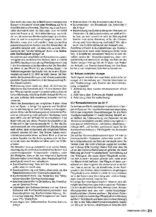 Vorschauseite 3: Alarmrufweiterschaltung aus Patienten-Überwachungsanlagen: Teil 2: Weiterleitung von Alarmen über das IT-Netzwerk