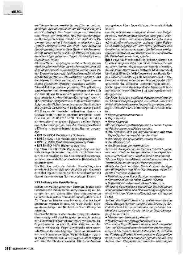 Vorschauseite 6: Alarmrufweiterschaltung aus Patienten-Überwachungsanlagen: Teil 2: Weiterleitung von Alarmen über das IT-Netzwerk