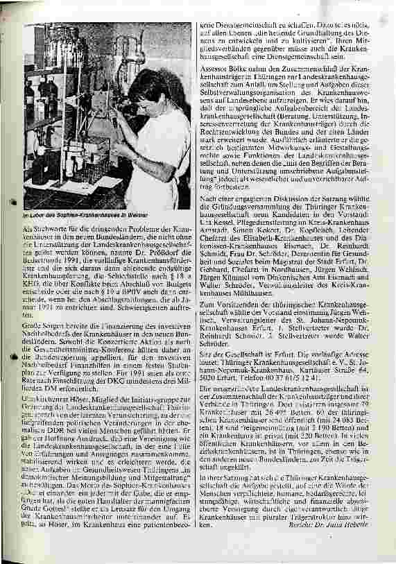 Vorschauseite 2: Weimar: Landeskrankenhausgesellschaft Thüringen e.V. gegründet