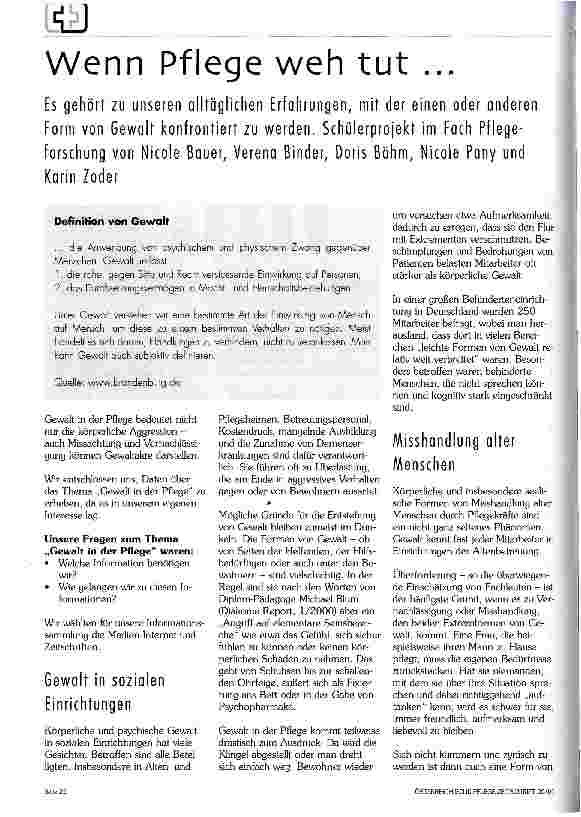 Vorschauseite 1: Wenn Pflege weh tut ...