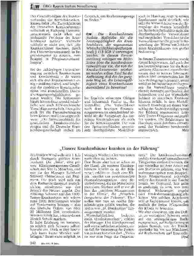 Vorschauseite 3: GRG: Kassen fordern Novellierung