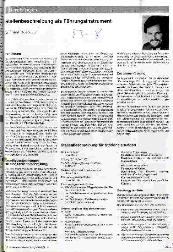 Vorschauseite 1: Stellenbeschreibung als Führungsinstrument