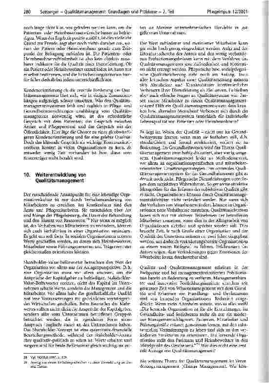 Vorschauseite 6: Qualitätsmanagement: Grundlagen und Probleme - 2. Teil Zur möglichen Wirksamkeit von Qualitätsmanagementaktivitäten in Pflegeund Gesundheitsorganisationen
