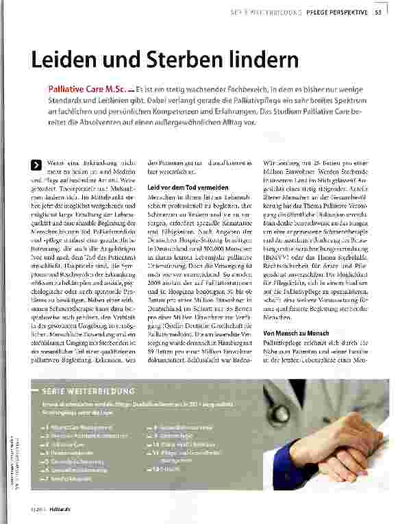 Vorschauseite 1: Leiden und Sterben lindern