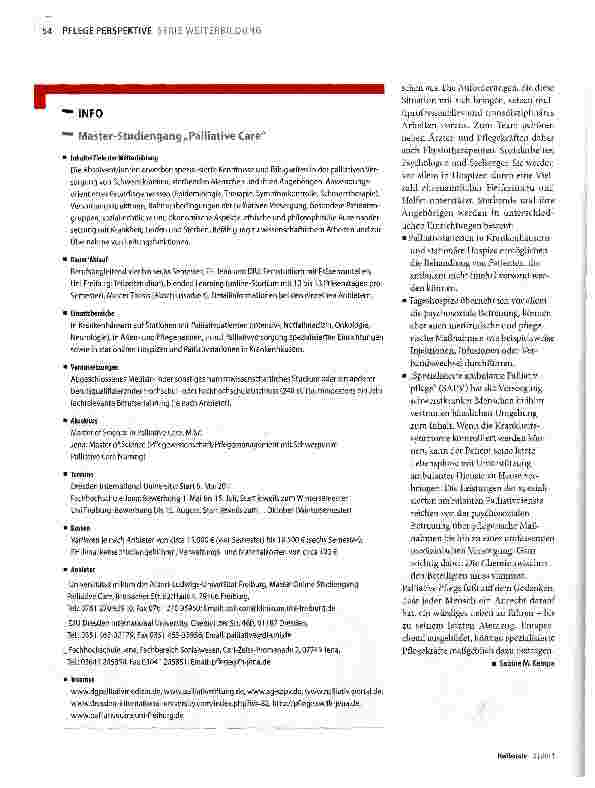 Vorschauseite 2: Leiden und Sterben lindern