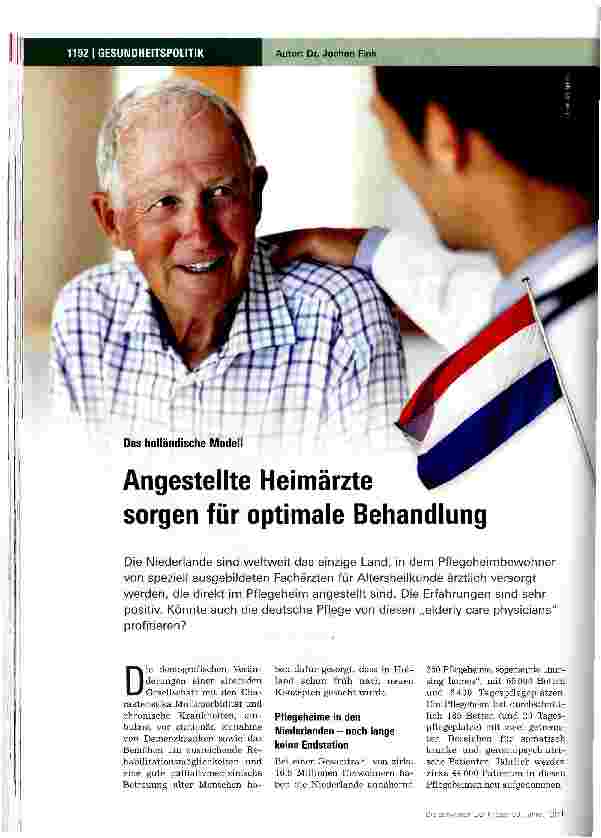 Vorschauseite 1: Angestellte Heimärzte sorgen für optimale Behandlung