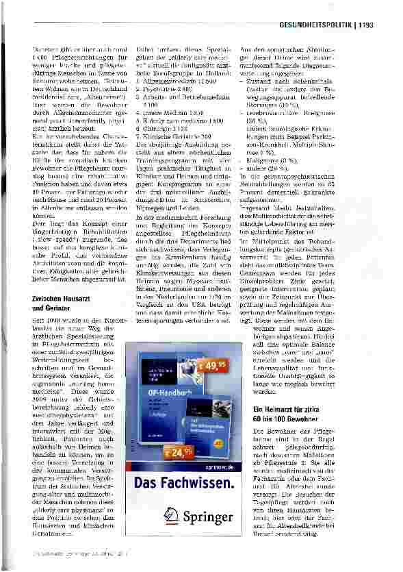 Vorschauseite 2: Angestellte Heimärzte sorgen für optimale Behandlung