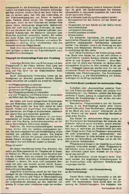 Vorschauseite 3: Tag der Krankenpflege 1981 in Ulm