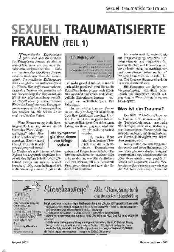 Vorschauseite 1: SEXUELL TRAUMATISIERTE FRAUEN (TEIL 1)