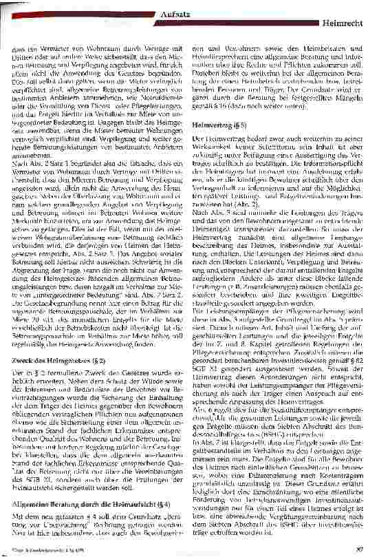 Vorschauseite 3: Die Novellierung des Heimgesetzes