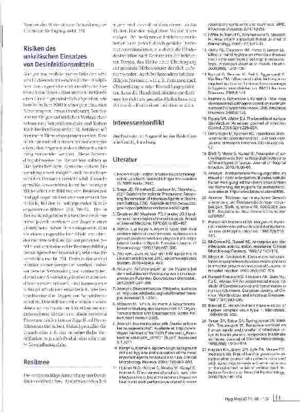 Vorschauseite 4: Desinfektionsmaßnahmen im häuslichen Umfeld - was macht wirklich Sinn? Disinfection in the domestic area - what is really meaningful?