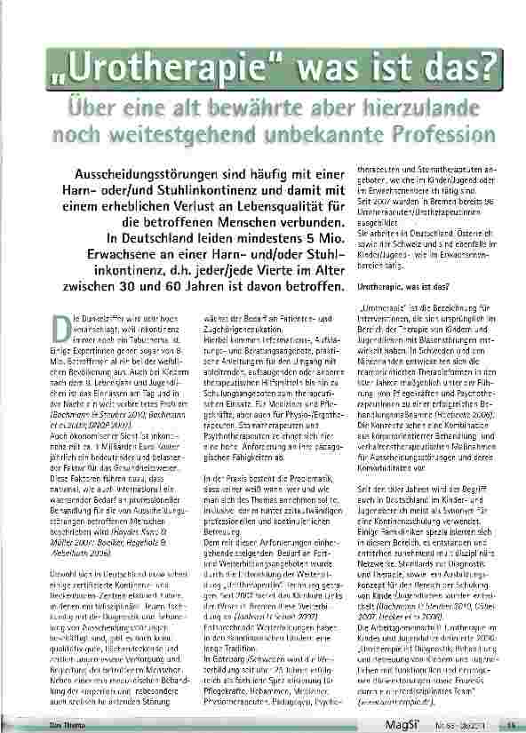 Vorschauseite 1: Urotherapiewas ist das?