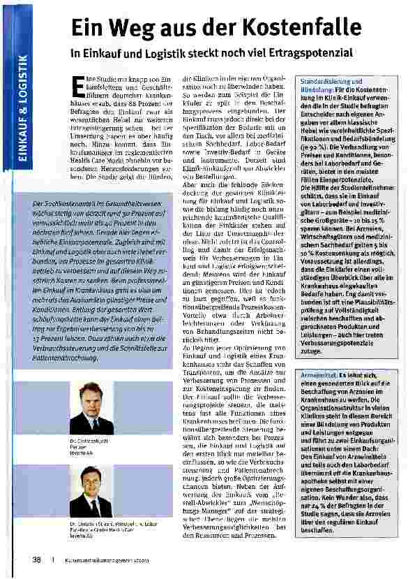 Vorschauseite 1: Ein Weg aus der KostenfalleIn Einkaufund Logistik steckt noch viel Ertragspotenzial