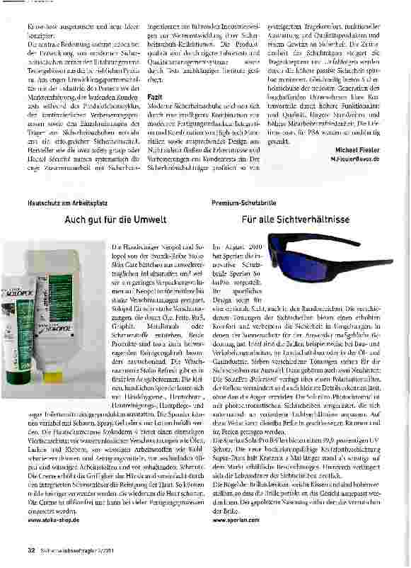 Vorschauseite 3: Neue High-tech Materialien in SicherheitsschuhenEs geht immer noch besser