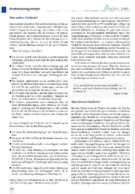Vorschauseite 2: Das Berufsbild „Chefarzt im Wandel