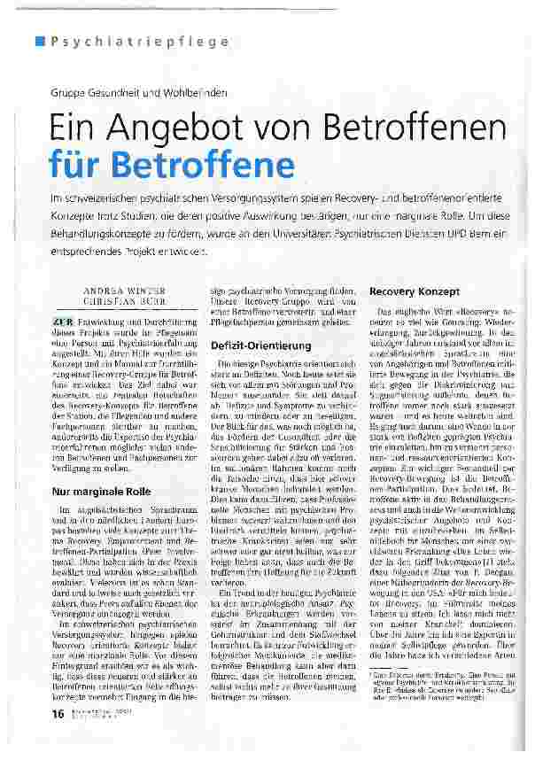 Vorschauseite 1: Ein Angebot von Betroffenen für Betroffene