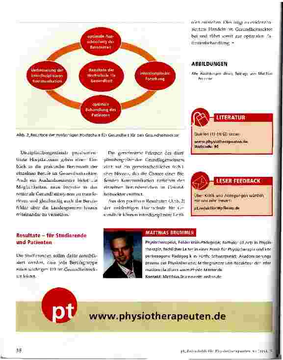 Vorschauseite 4: Gemeinsames Lernen verbindetVision einer Hochschule für Gesundheit 2015