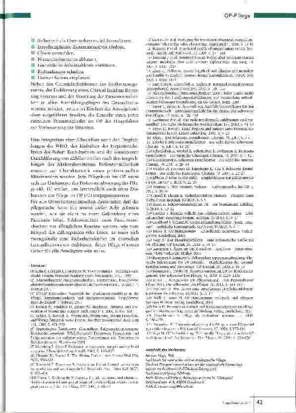 Vorschauseite 4: Mehr Sicherheitskultur im OP
