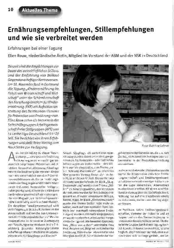 Vorschauseite 1: Ernährungsempfehlungen, Stillempfehlungen und wie sie verbreitet werden