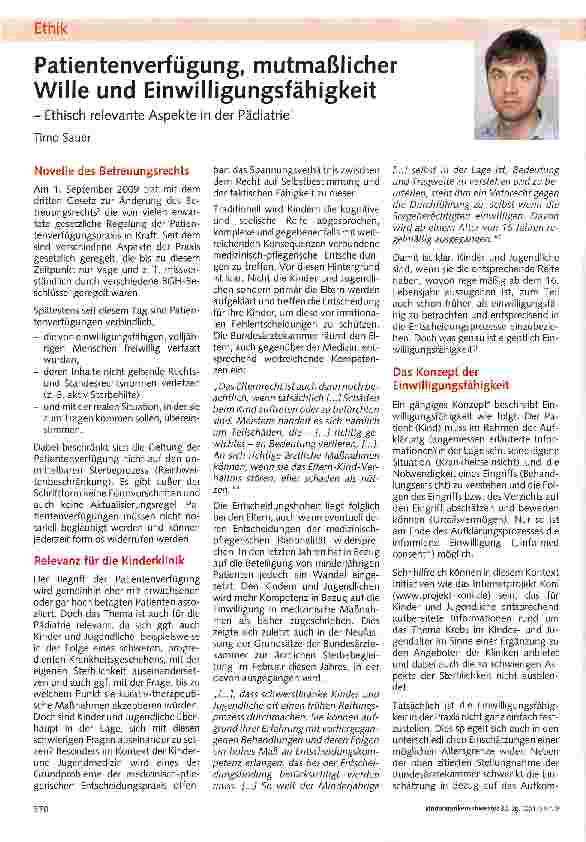 Vorschauseite 1: Patientenverfügung, mutmaßlicher Wille und Einwilligungsfähigkeit