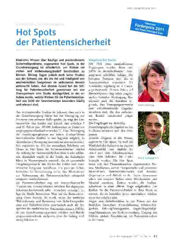 Vorschauseite 1: Hot Spots der Patientensicherheit