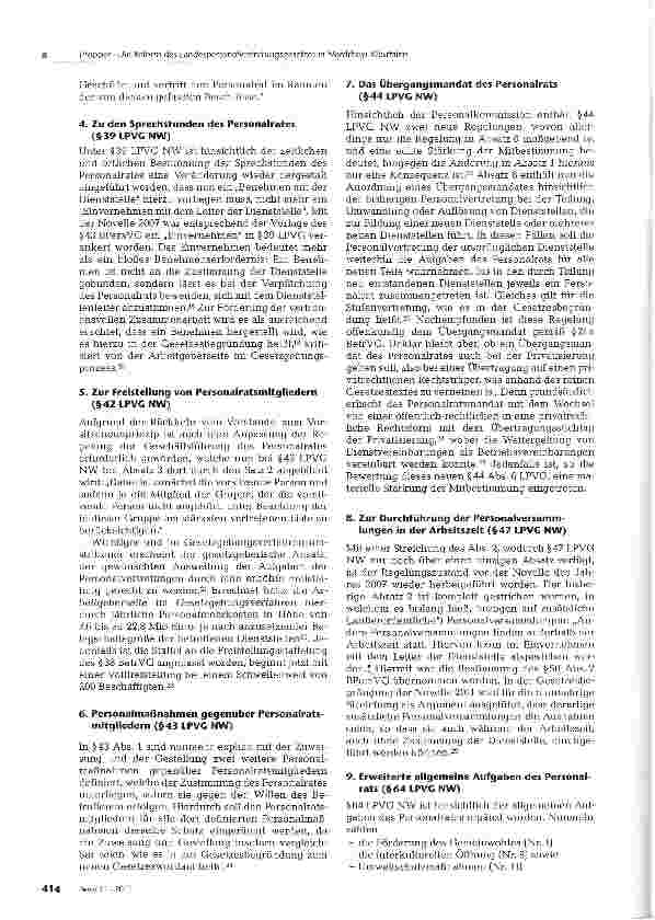 Vorschauseite 3: Die Reform des Landespersonalvertretungsgesetzes in Nordrhein-Westfalen:Eine Übersicht und erste Bewertung der Novelle 2011