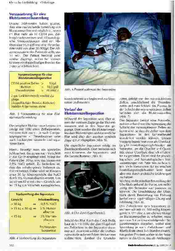 Vorschauseite 2: Periphere Blutstammzellsammlung in der pädiatrischen Onkologie