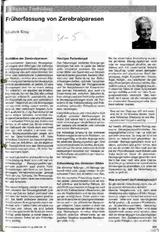 Vorschauseite 1: Früherfassung von Zerebralparesen