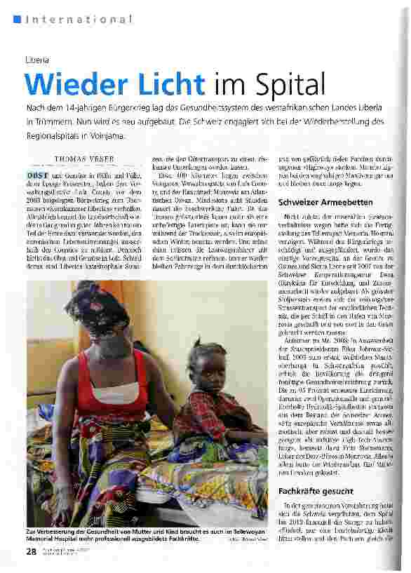 Vorschauseite 1: Wieder Licht im Spital
