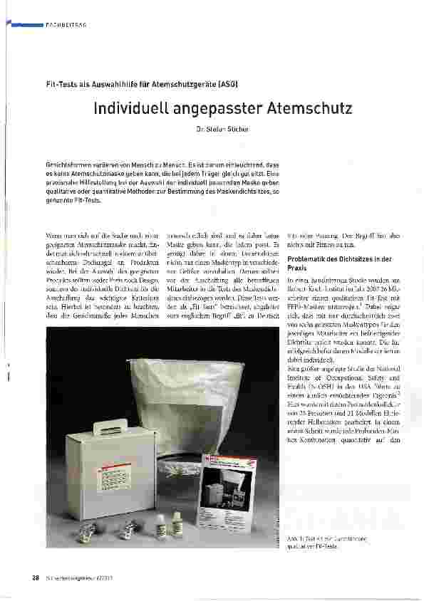 Vorschauseite 1: Individuell angepasster Atemschutz
