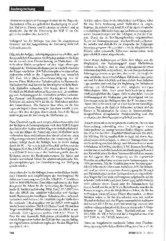 Vorschauseite 4: Förderleistungen für Bereitstellung sog. »Ein-Euro-Jobs« durch Beschäftigungsträger; Überprüfung einer Förderentscheidung; vergaberechtliches Verbot der Überbürdung eines ungewöhn…