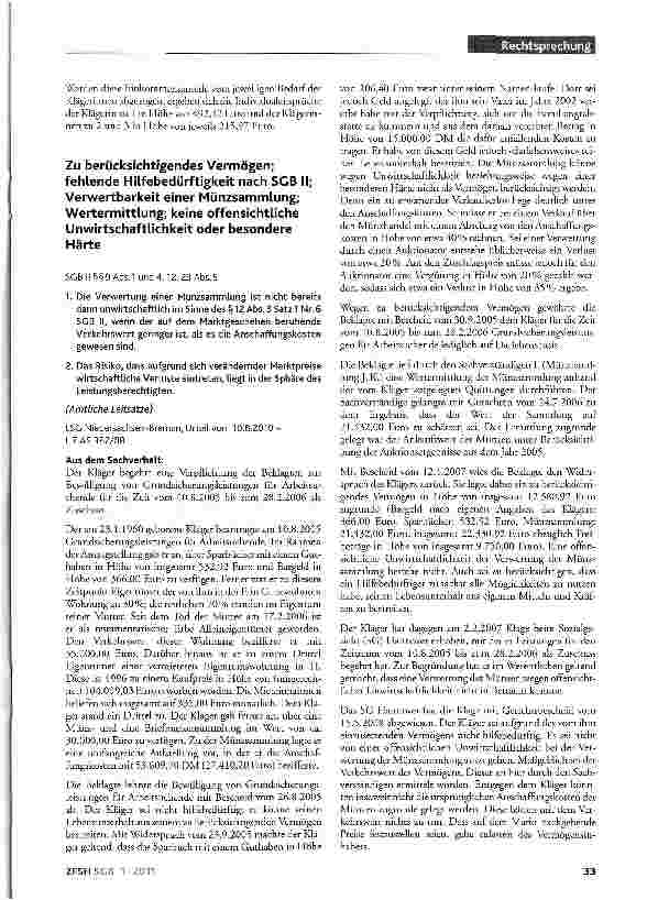 Vorschauseite 3: Bedarfsgemeinschaft einer ALG-II-Empfängerin mit Leistungsberechtigtem nach AsylbLG; Anspruch auf ungekürzte RegelleistungSGB II §20 Abs.2 Satz 1 und Abs.3 AsytbLC§3