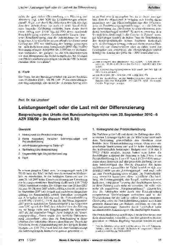 Vorschauseite 6: Die Minderung des pfändbaren Arbeitseinkommens durch die von Arbeitnehmern des öffentlichen Dienstes zu leistenden Pflichtumlagebeiträge an Zusatzversorgungseinrichtungen wie die…
