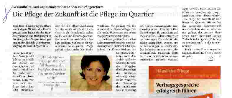 Vorschauseite 1: Die Pflege der Zukunft ist die Pflege im Quartier