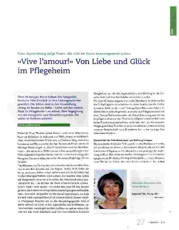 Vorschauseite 1: «Vive Tamour!» Von Liebe und Glück im Pflegeheim