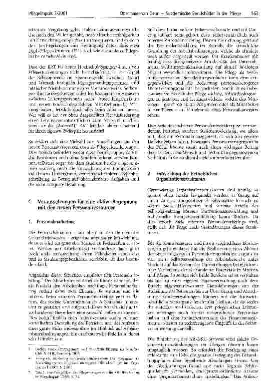 Vorschauseite 3: Akademische Berufsbilder in der Pflege ohne Folgen für die Organisationsentwicklung der Einrichtungen?